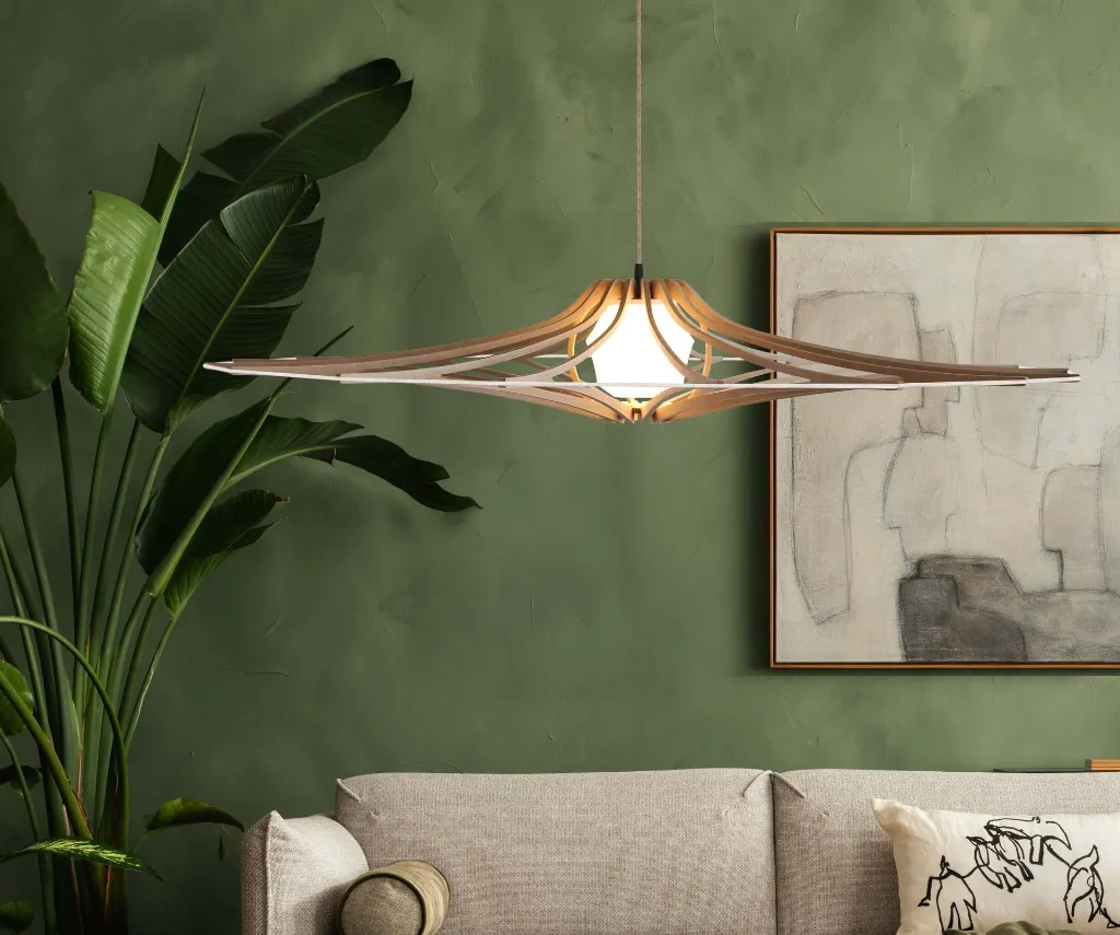 Suspension singing L brut Ficelle avec diffuseur BD.webp