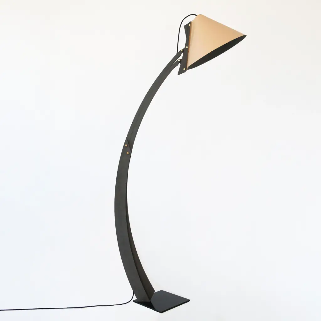 Lampadaire réglable SILENCE Cuir Beige 