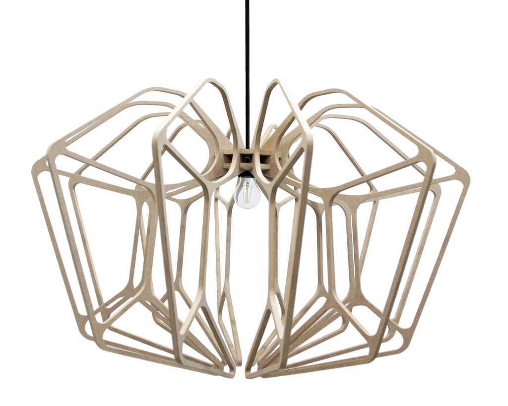 [4_1] Diamond L pendant lamp D90cm (Black and metal ceiling rose)