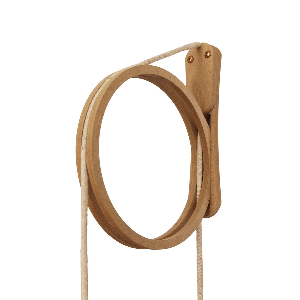 [68_1] Mât applique Circle XS brut D20cm (Câble noir)