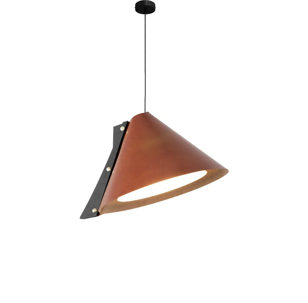 [94_3_001] Pendant lamp SILENCE S Diam 28cm Brown (Black, Métal noir)